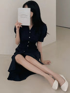 Sophie Elegant V-Neck A-Line Dress