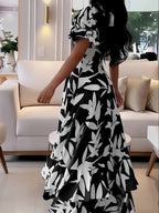 Camille Elegant Printed Maxi Dress