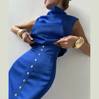 Serena Draped Satin Two-Piece