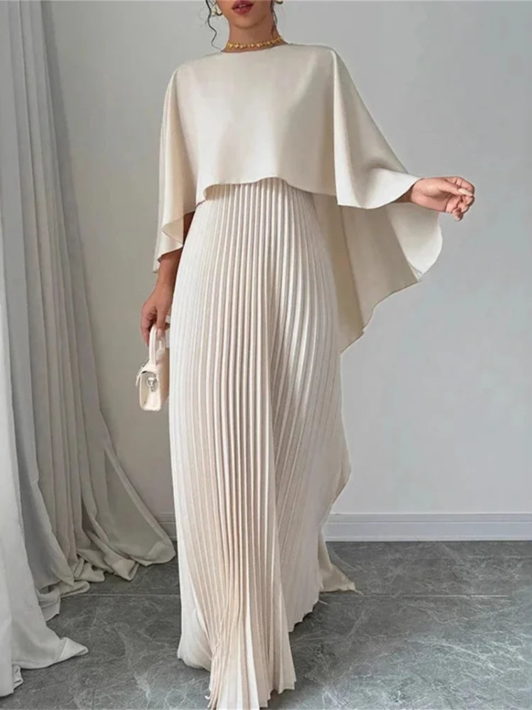 Amara Elegant Pleated Maxi Dress