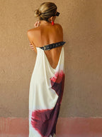 Julissa Belted Backless Tie-Dye Maxi Dress
