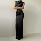 Serena Draped Satin Two-Piece