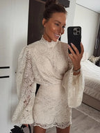 Celeste High Neck Lace Dress