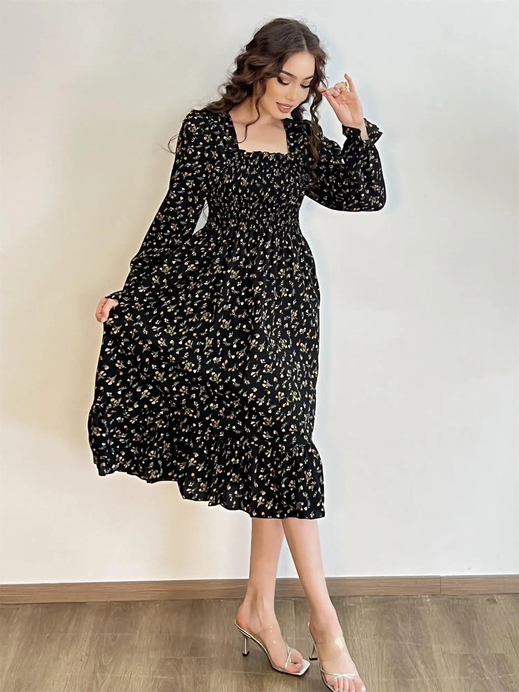 Marielle Floral Lace-Up Midi