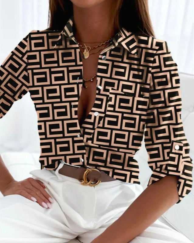 Ava Abstract Print Blouse