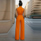 Celeste Button-Waist Utility Jumpsuit