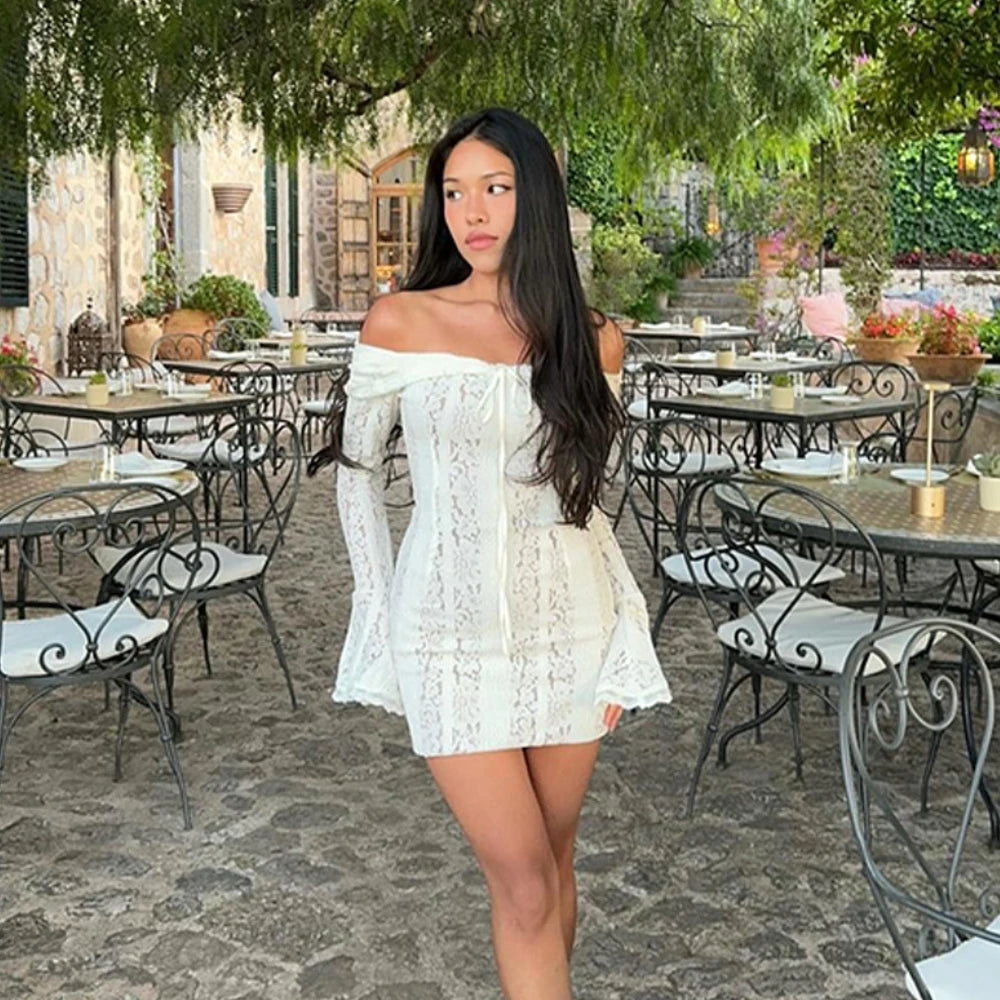 Amoria Lace Off-Shoulder Maxi Dress