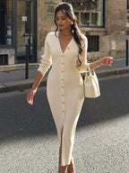 Maris V-Neck Patchwork Maxi