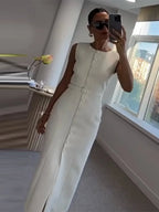 Clara Chic Sleeveless Long Dress
