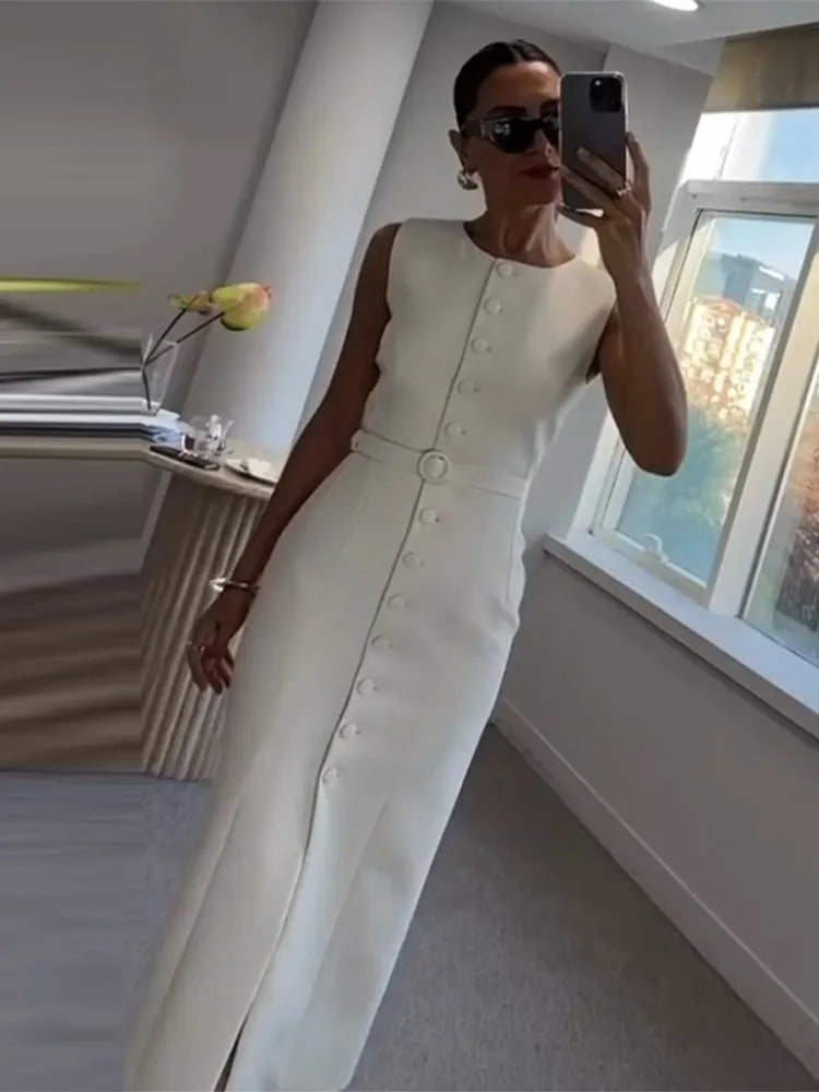Clara Chic Sleeveless Long Dress