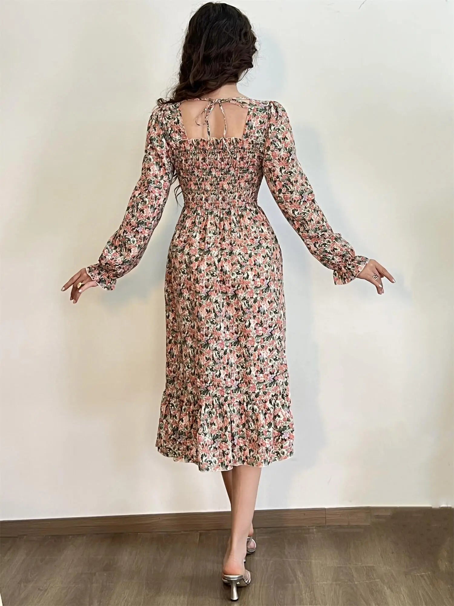Marielle Floral Lace-Up Midi