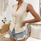 Chloe Slim-Fit V-Neck Blazer Vest