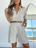 Romy Belted Linen Two-Piece