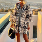 Isabelle Elegant Printed A-Line Dress