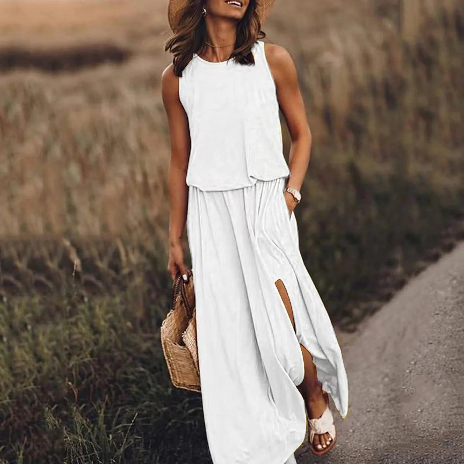 Harper Sleeveless Tiered Maxi Dress
