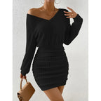 Robin Ribbed Wrap Knit Mini Dress