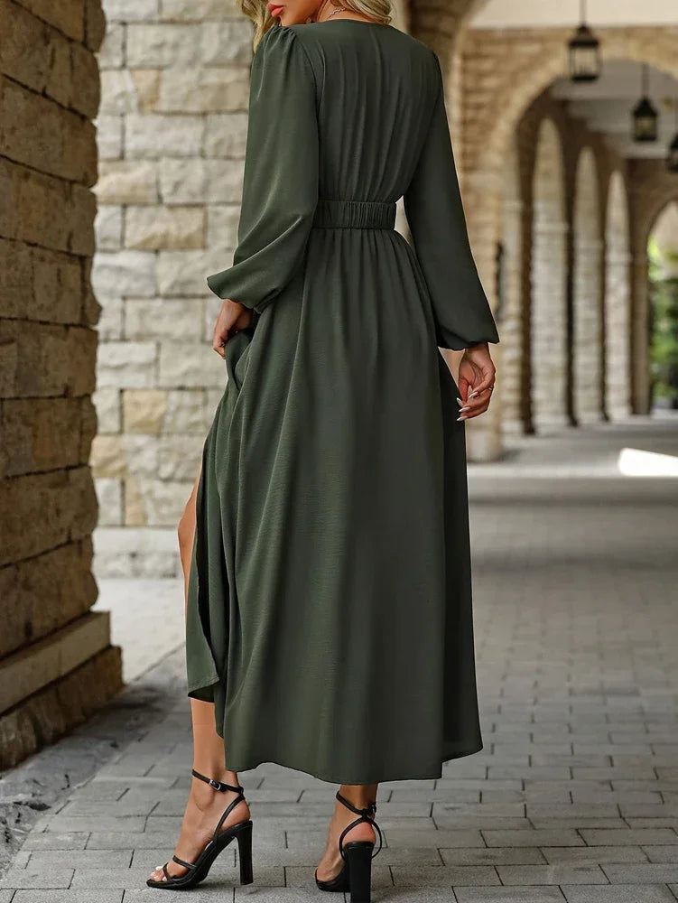 Clara Casual V-Neck Maxi Dress