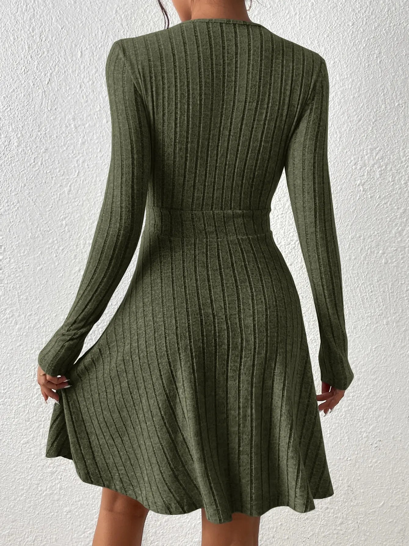 Elena Ribbed Knit Wrap Dress