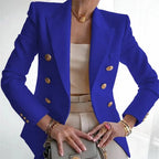 Claudia Gold-Button Tailored Blazer