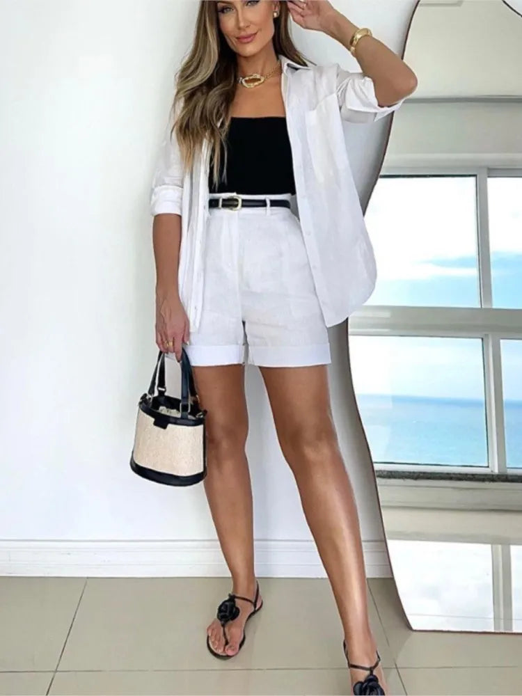 Romy Belted Linen Two-Piece