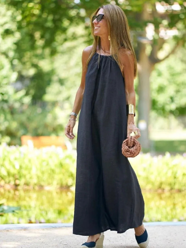 Sophie Vintage Halter Maxi Dress