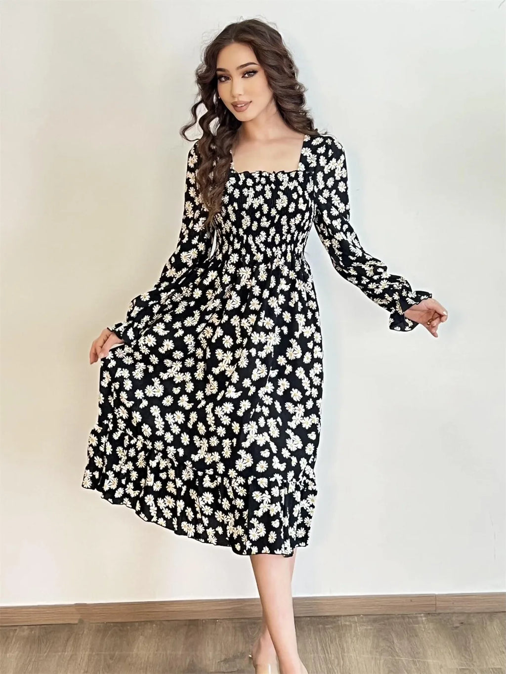 Marielle Floral Lace-Up Midi
