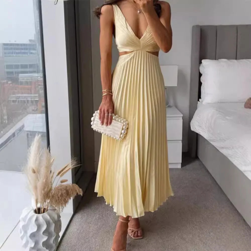 Mia Pleated Maxi Dress