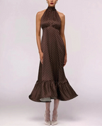 Vivienne Polka Halter Maxi Dress