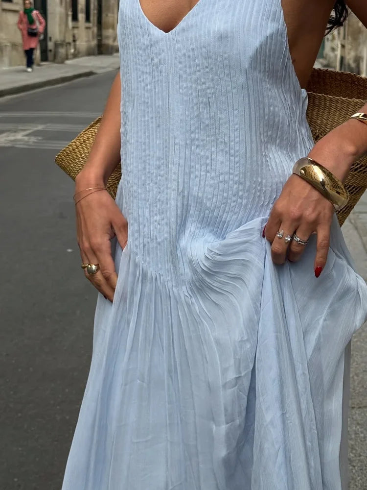 Alessia Pleated Maxi Dress