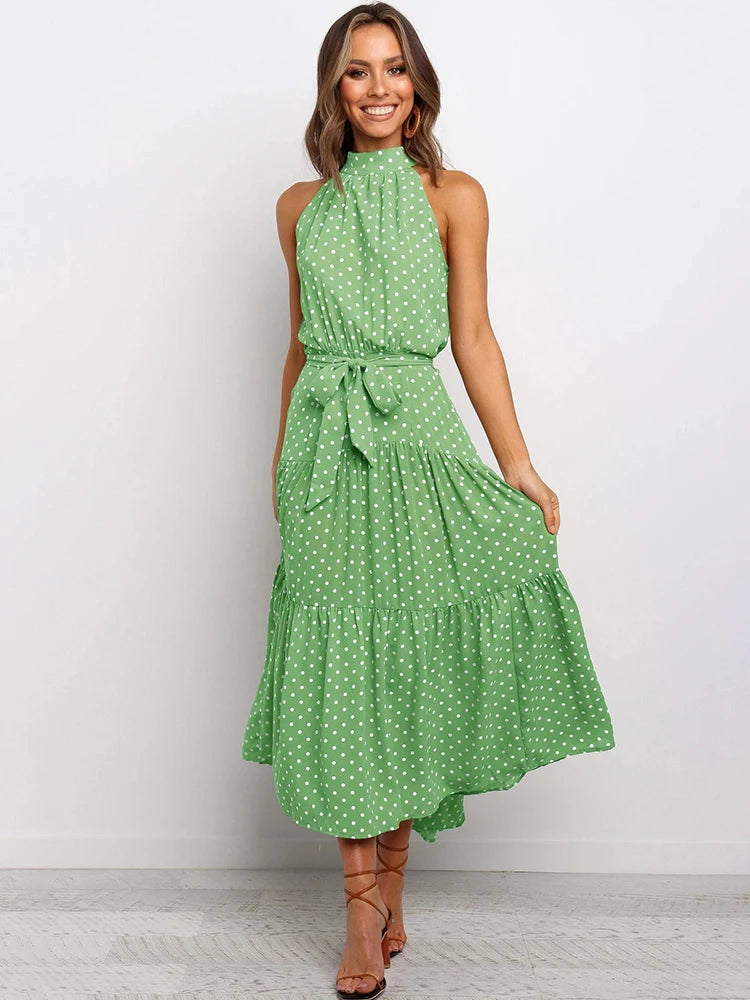 Mia Polka Dot Halter Dress