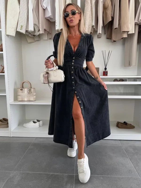 Isabella Elegant Button Dress