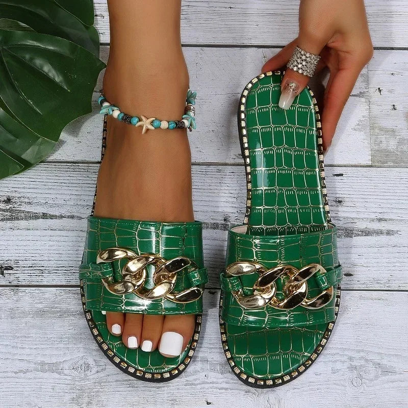Viola Luxe Croc Slide