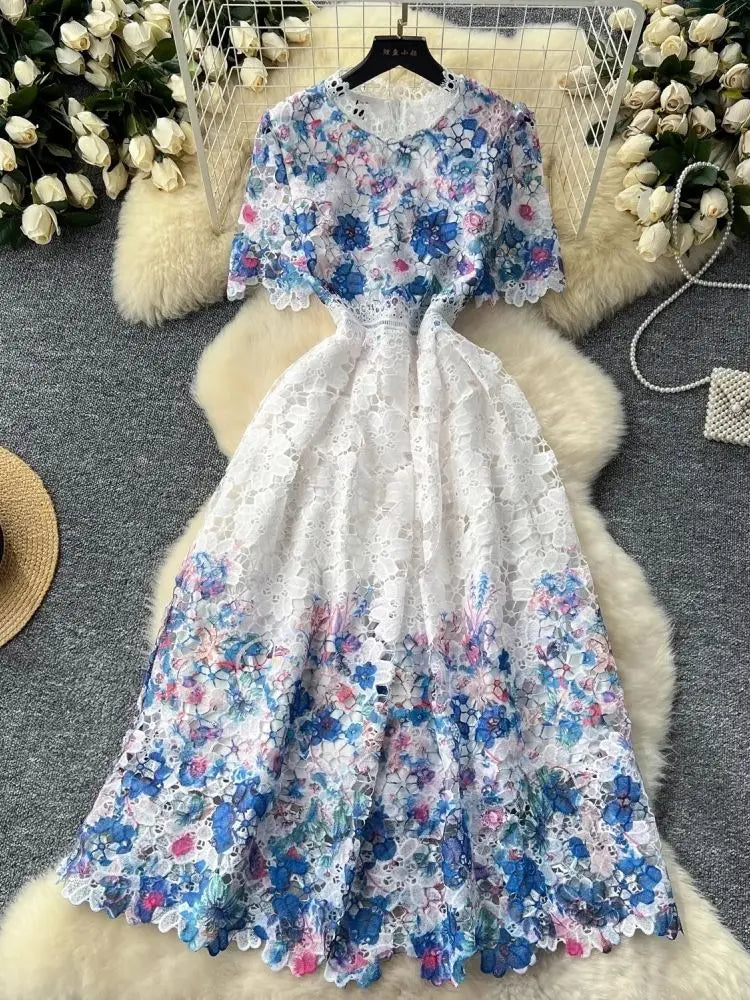 Camille Vintage Lace Midi Dress