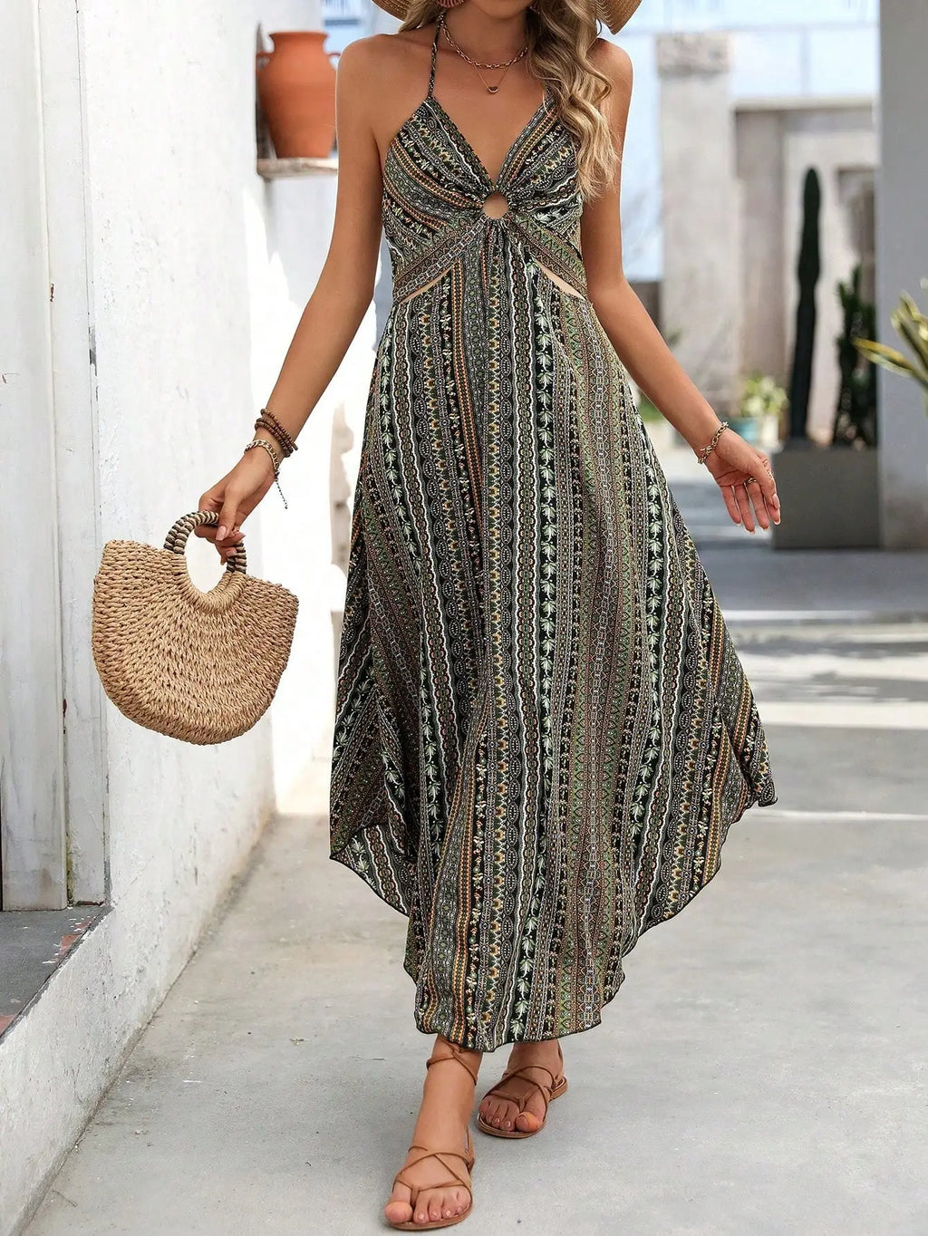 Sofia Chic Boho Halter Dress