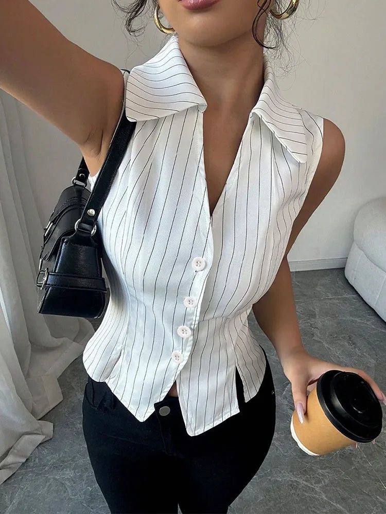 Clara Pinstripe Waist Shirt