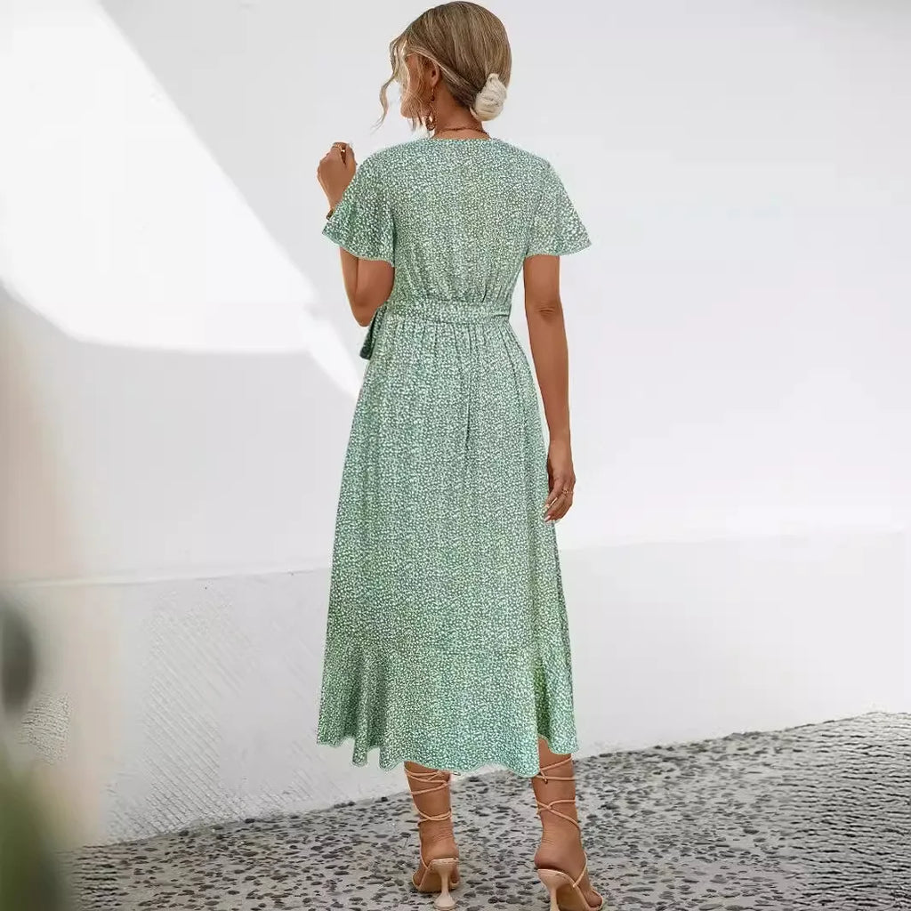 Claire Floral Ruffle Wrap Dress