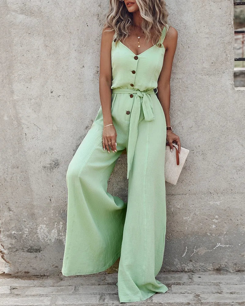 Camila Wide-Leg Belted Jumpsuit