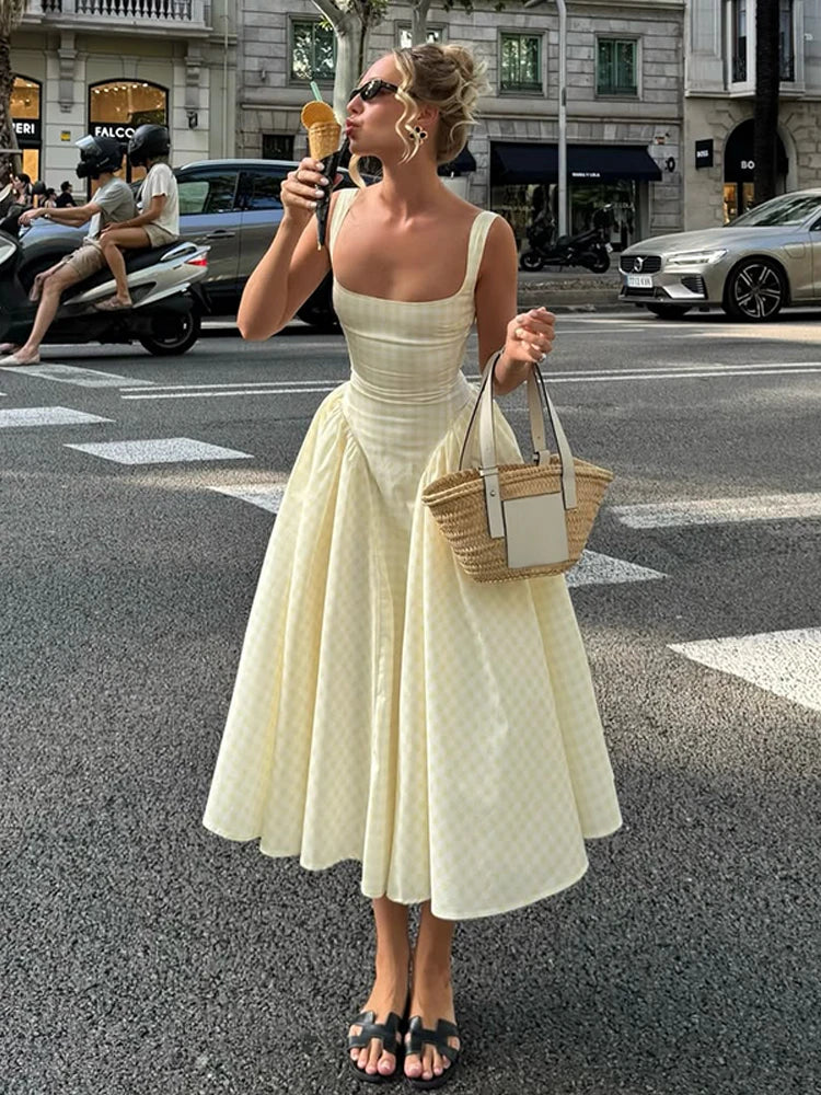 Serenne High Waist A-line Dress