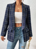 Vivienne Plaid Double-Breasted Blazer