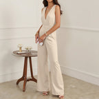 Alina Draped V-Neck Jumpsuit