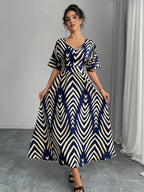 Lila Elegant Twill Swing Dress