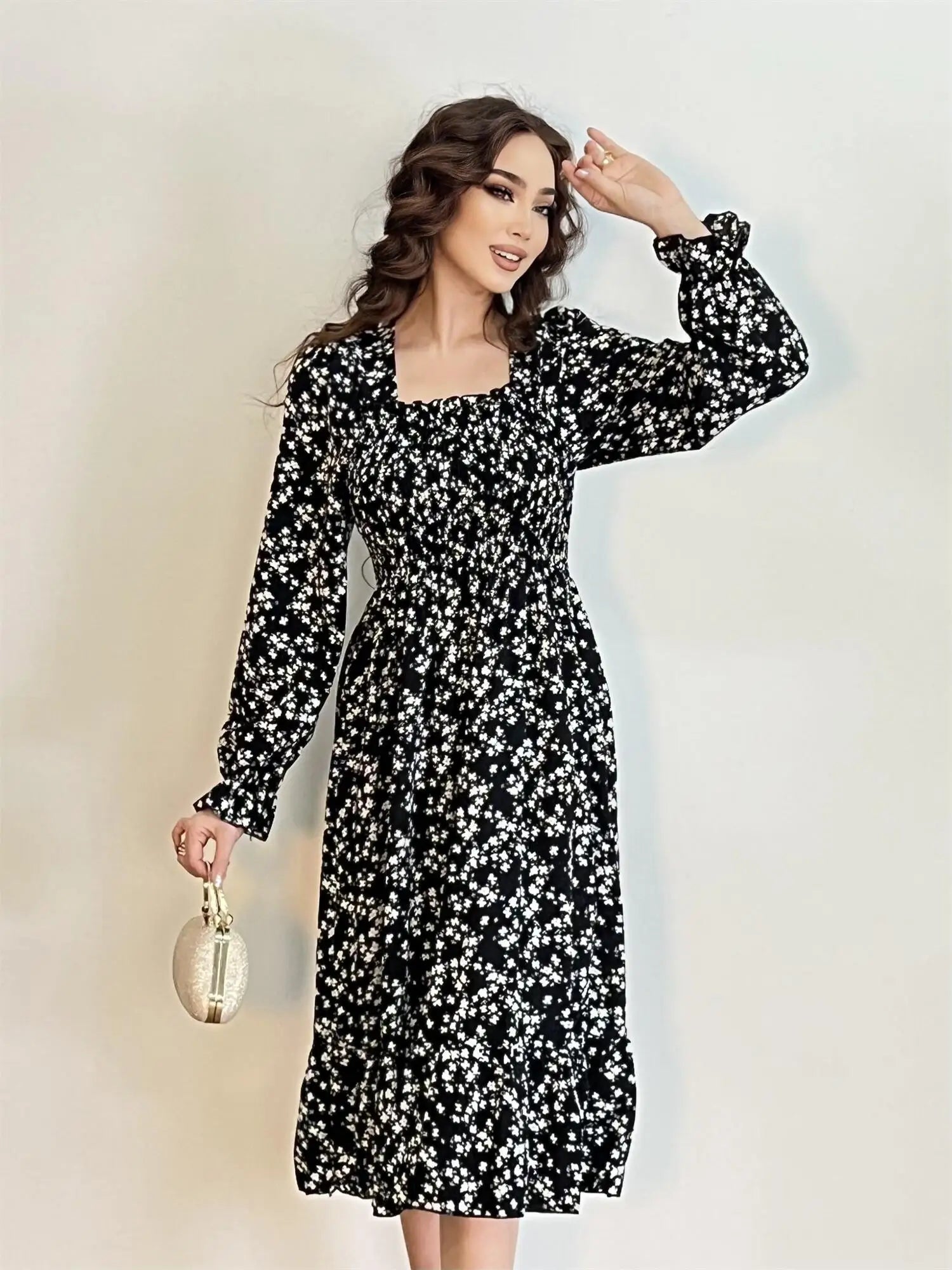 Marielle Floral Lace-Up Midi