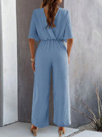 Lana Draped V-Neck Jumpsuit