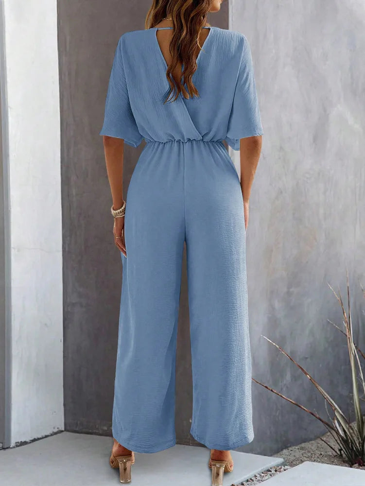 Lana Draped V-Neck Jumpsuit