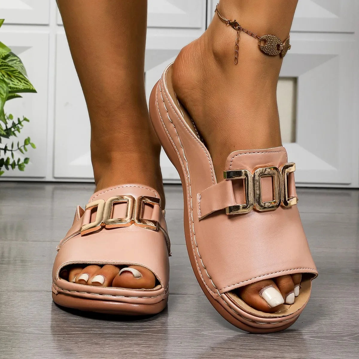 Amara Comfort Buckle Slip-On Sandals