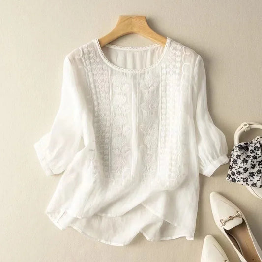 Clara Elegant Embroidered Blouse