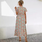 Claire Floral Ruffle Wrap Dress
