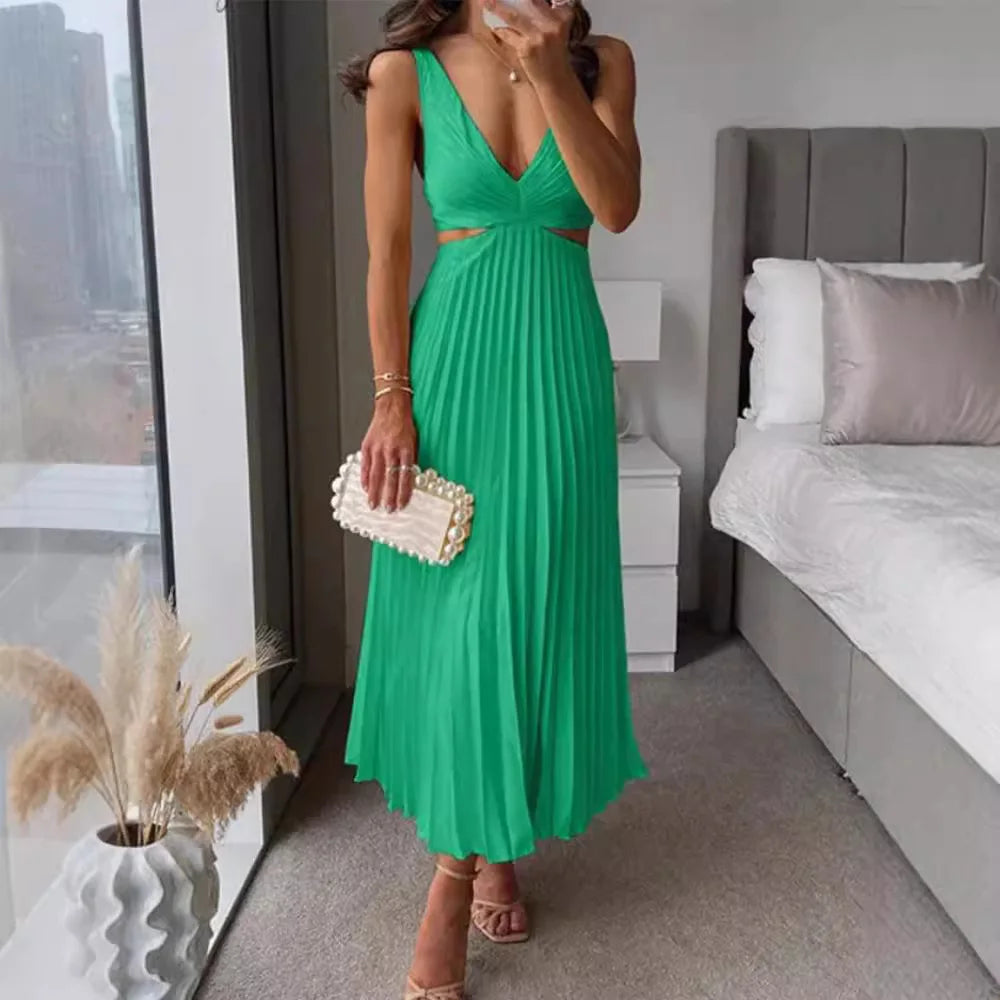 Mia Pleated Maxi Dress