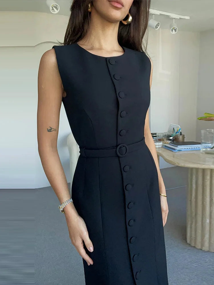 Clara Chic Sleeveless Long Dress