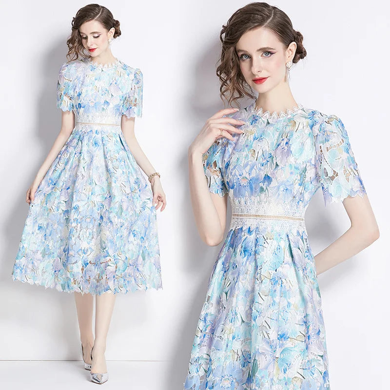 Camille Vintage Lace Midi Dress